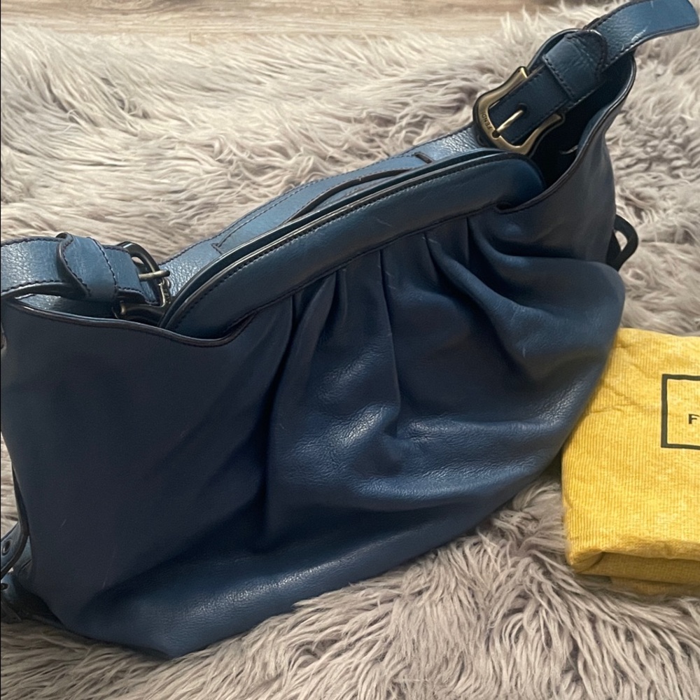Fendi Blue Borse Leather Doctor Hobo Bag